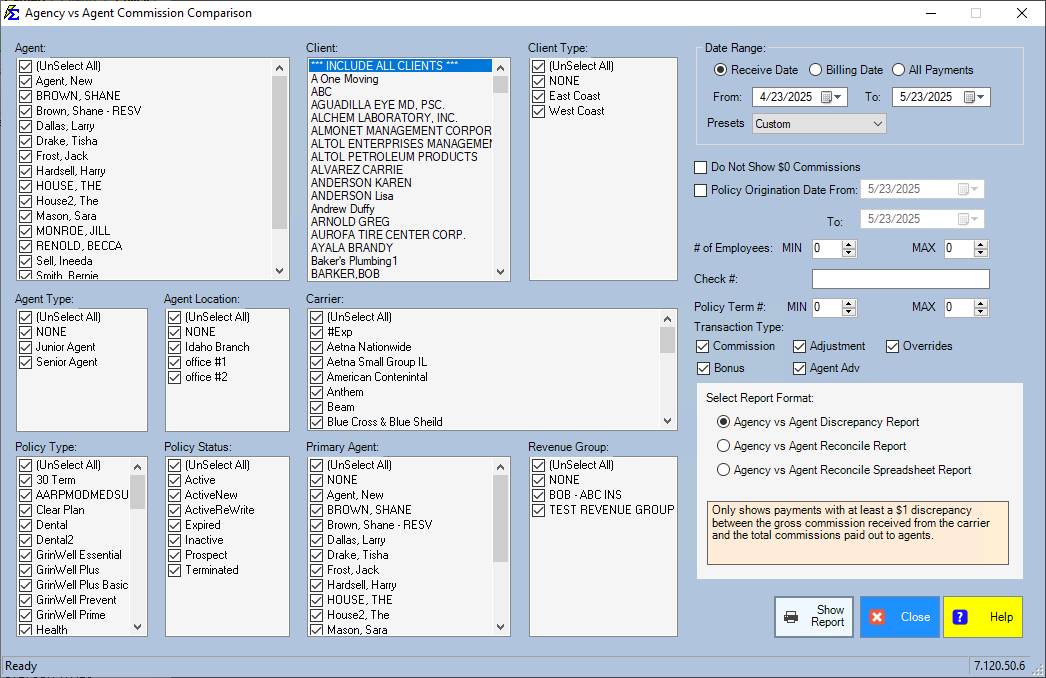 Discrepancy Report Preview