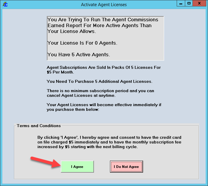 Activate Agent Licenses Prompt