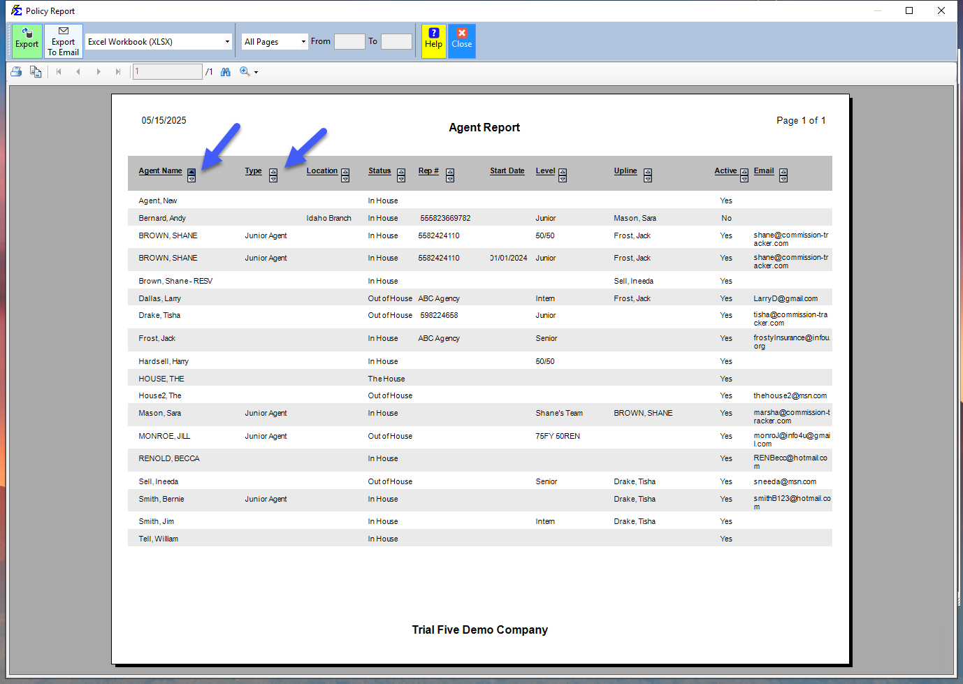 Interactive Agent List Preview