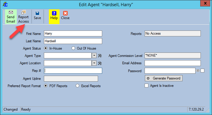 Report Access Selection
