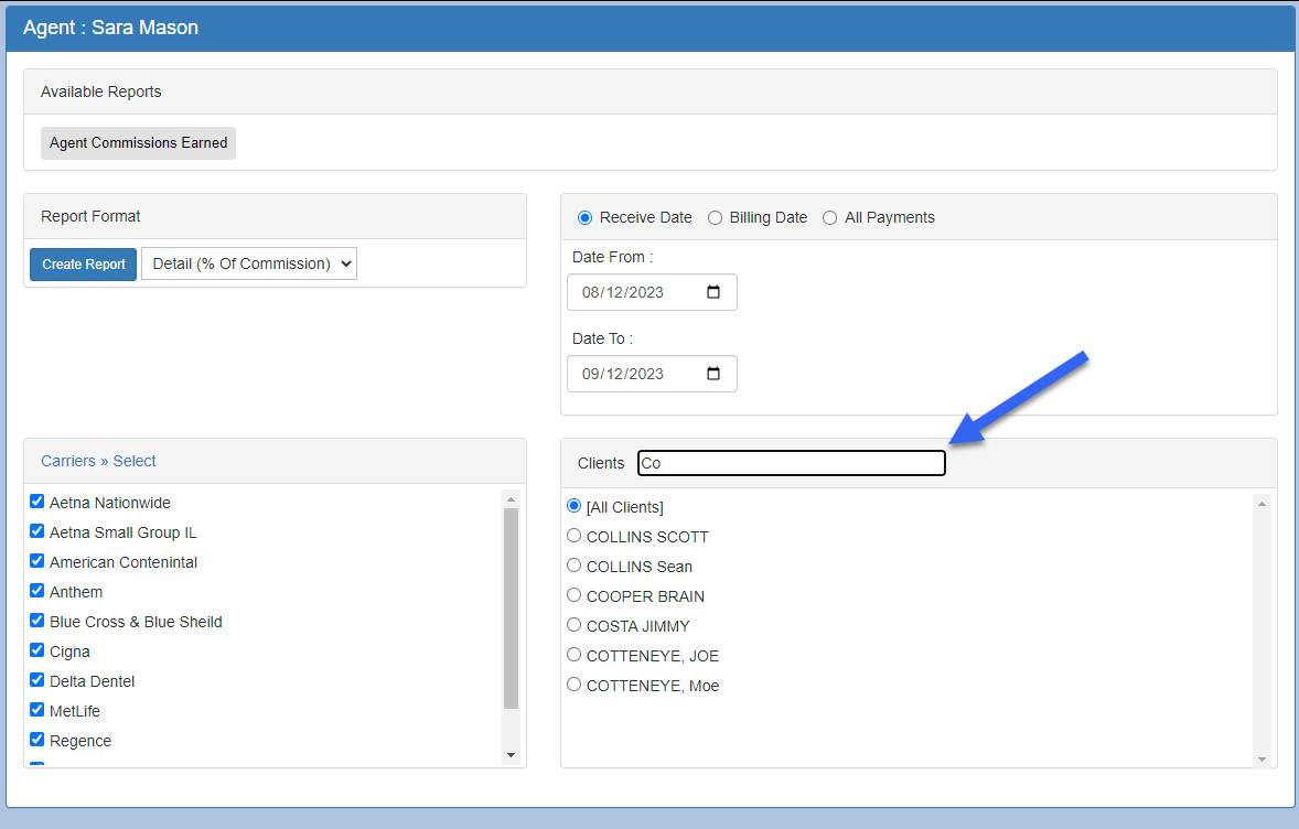 Client Search Detail