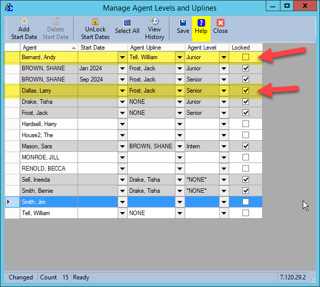 Setting Upline Relationships
