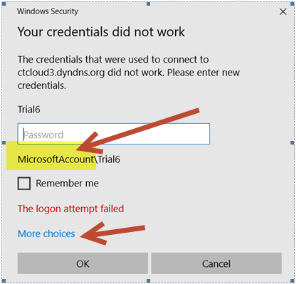 Login Credential Error
