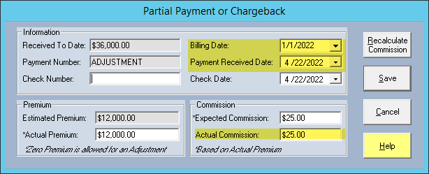 Chargeback in Payment History