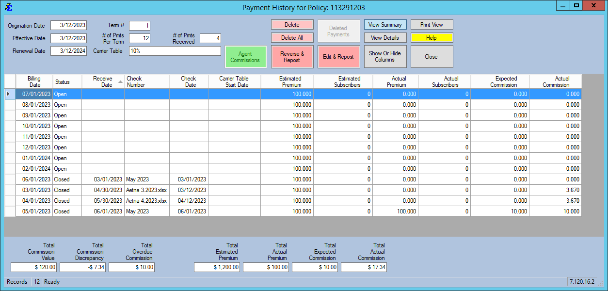 Summary View Interface