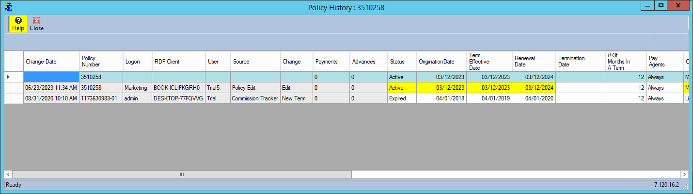 Change Log Highlights