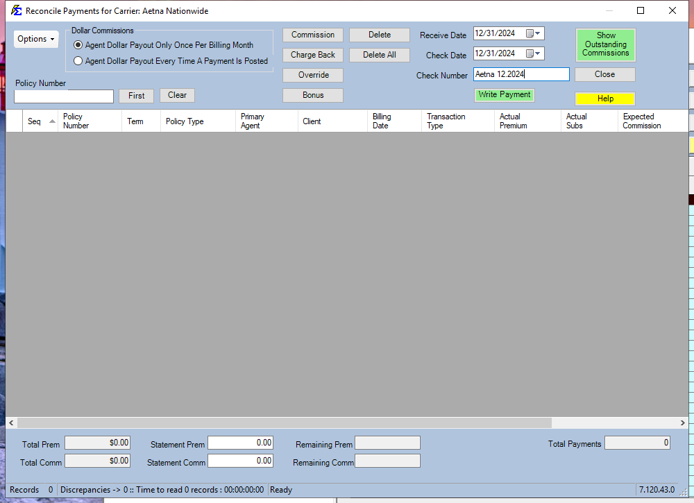 Outstanding Commissions Button