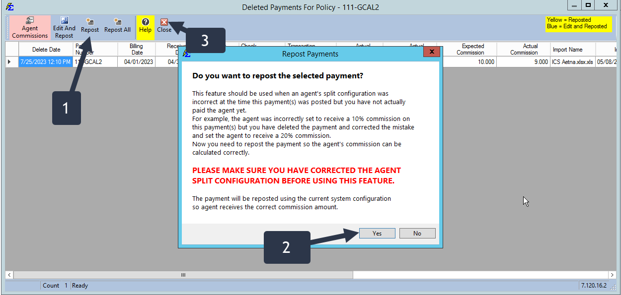 Step 3: Repost Payment