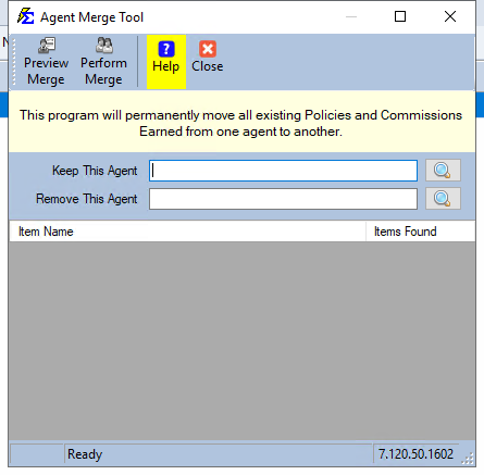 Agent Merge Tool window