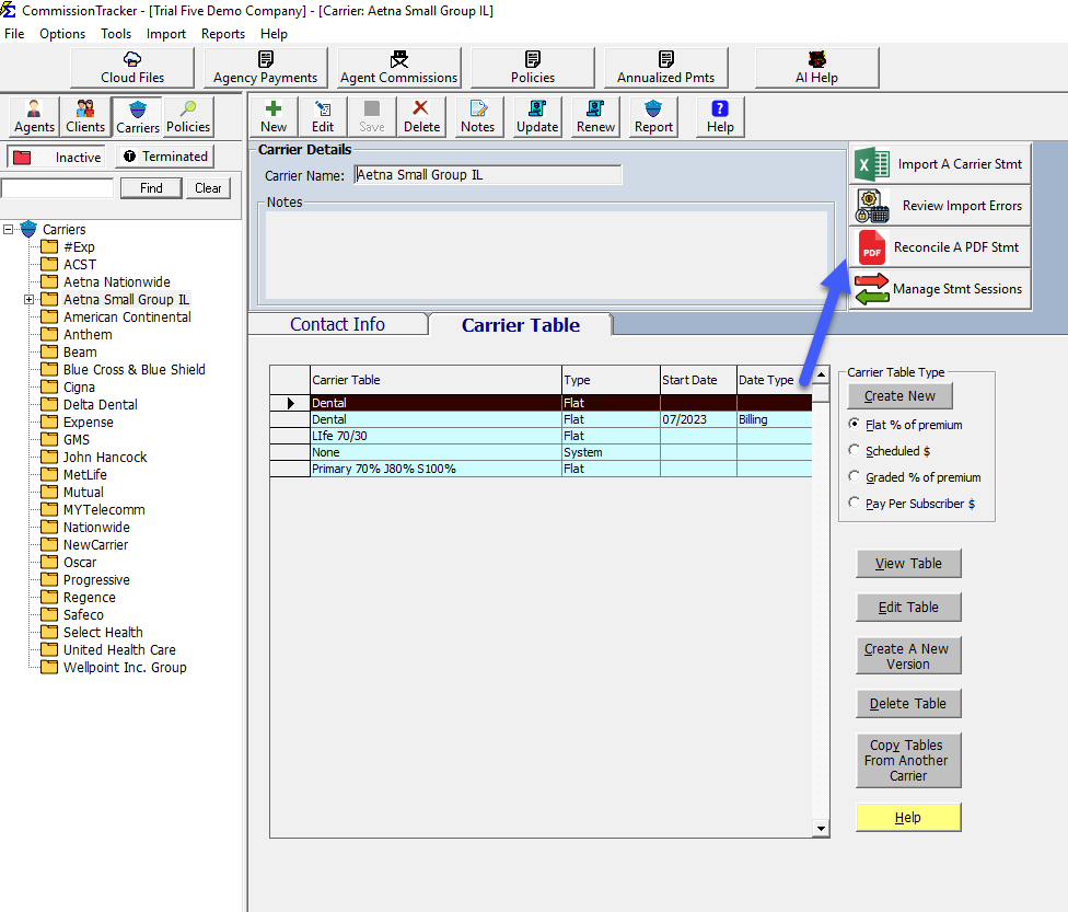 Reconcile PDF Statement