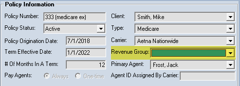 Revenue Group Interface