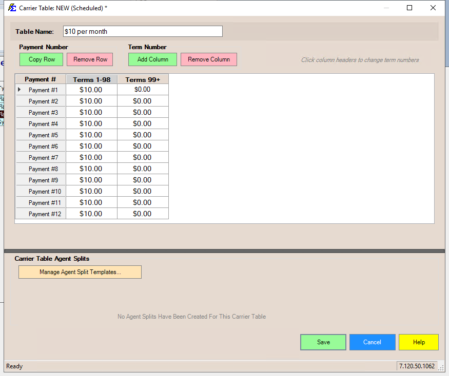 Scheduled Table Example