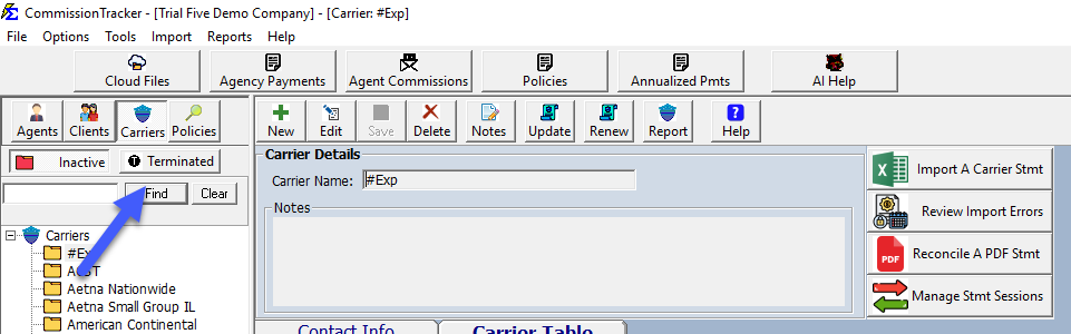 Show Terminated Policies Toggle