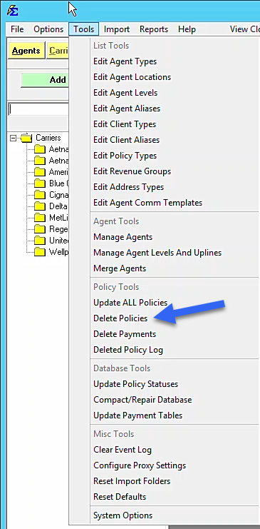 Accessing Delete Policies via Tools