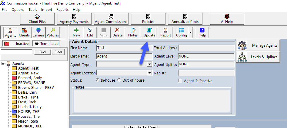 Update Policies Button