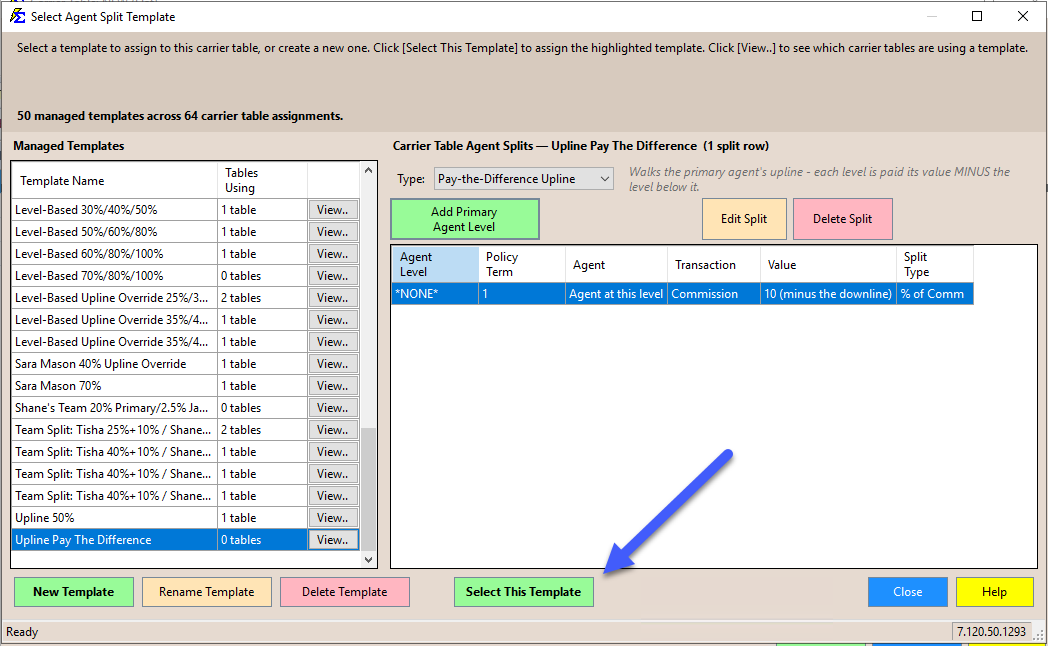 Split Row Showing Value Minus the Downline