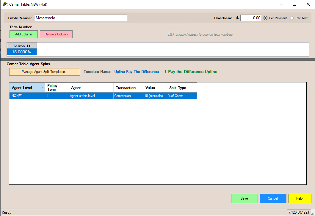 Saved Pay-the-Difference Upline Template