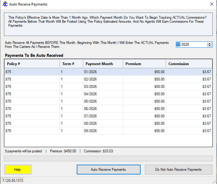 Auto Receive Selection