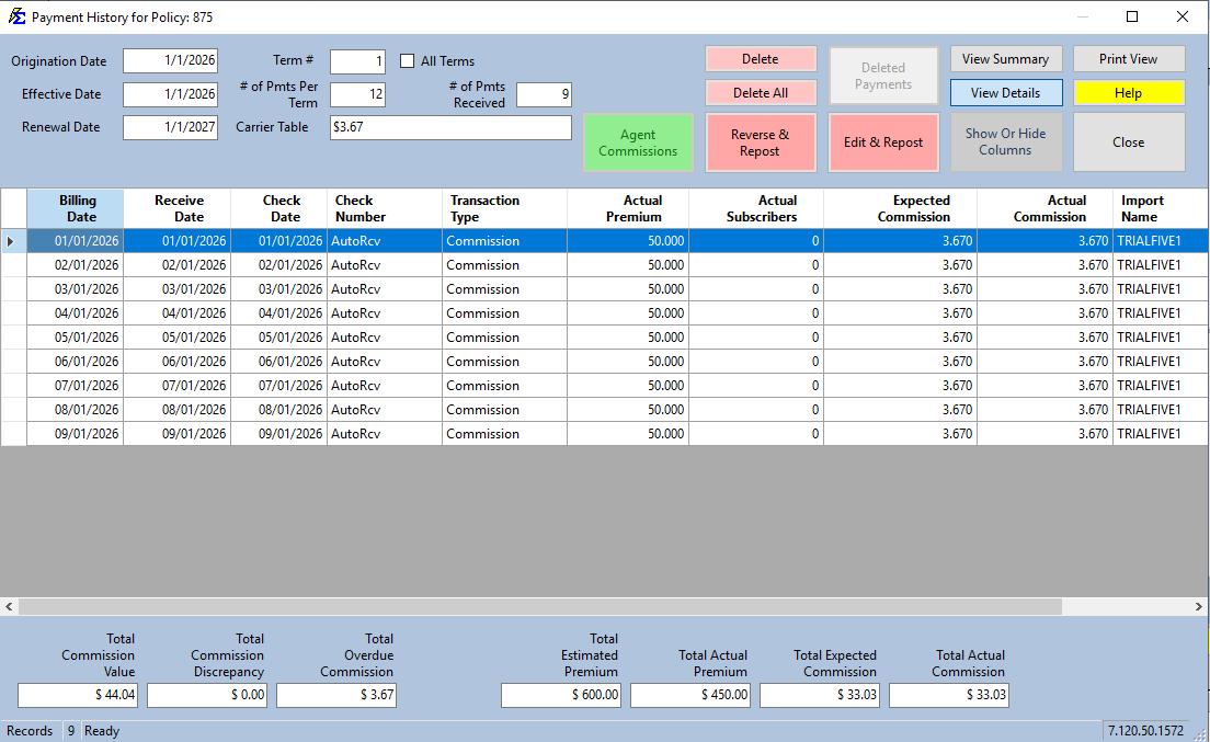Final Payment History