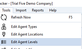 Edit Levels Menu