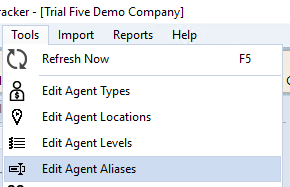 Agent Alias Tools Menu
