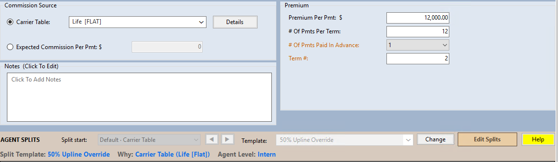 Renewal Settings View