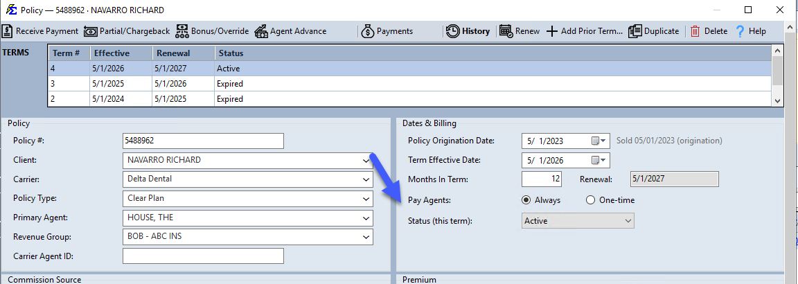 Pay Agents Always Setting