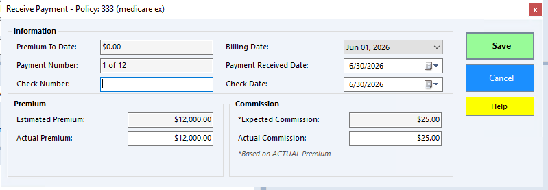 Receive Payment Screenshot