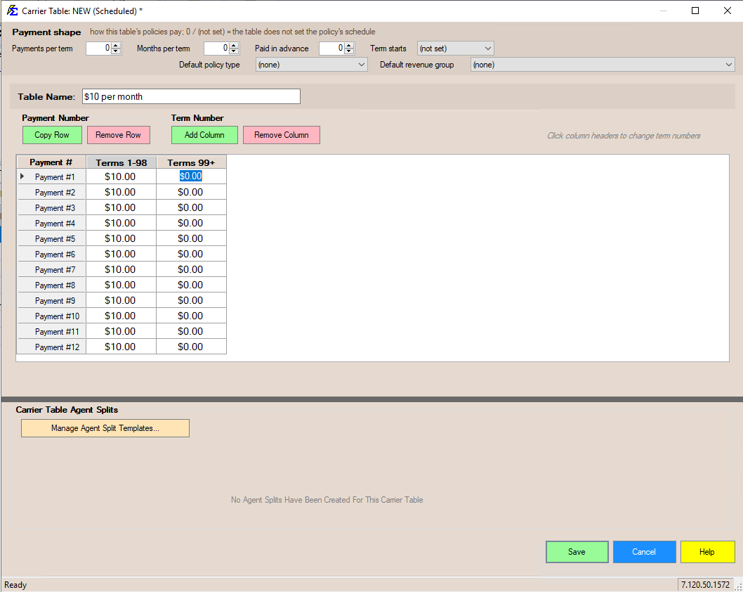 Scheduled Table Example