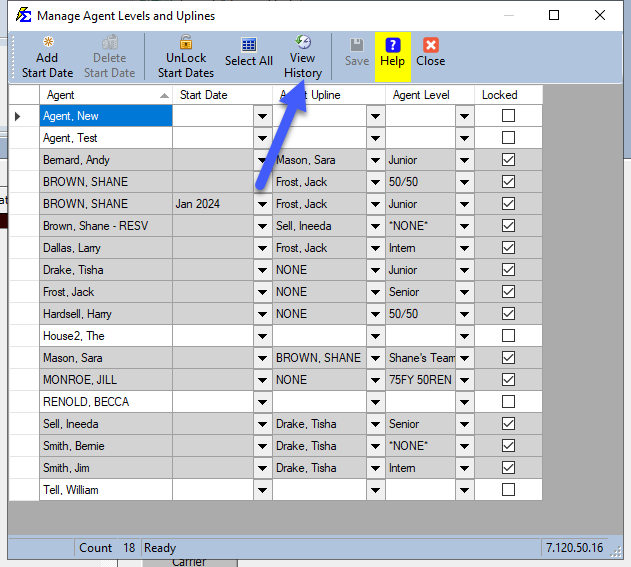 Accessing View History